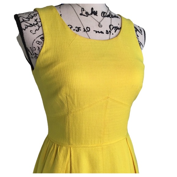 J. Crew Basket Weave Sleeveless A-Line Shift Career Work Dress Yellow 64991 Sz 0 - Picture 11 of 16